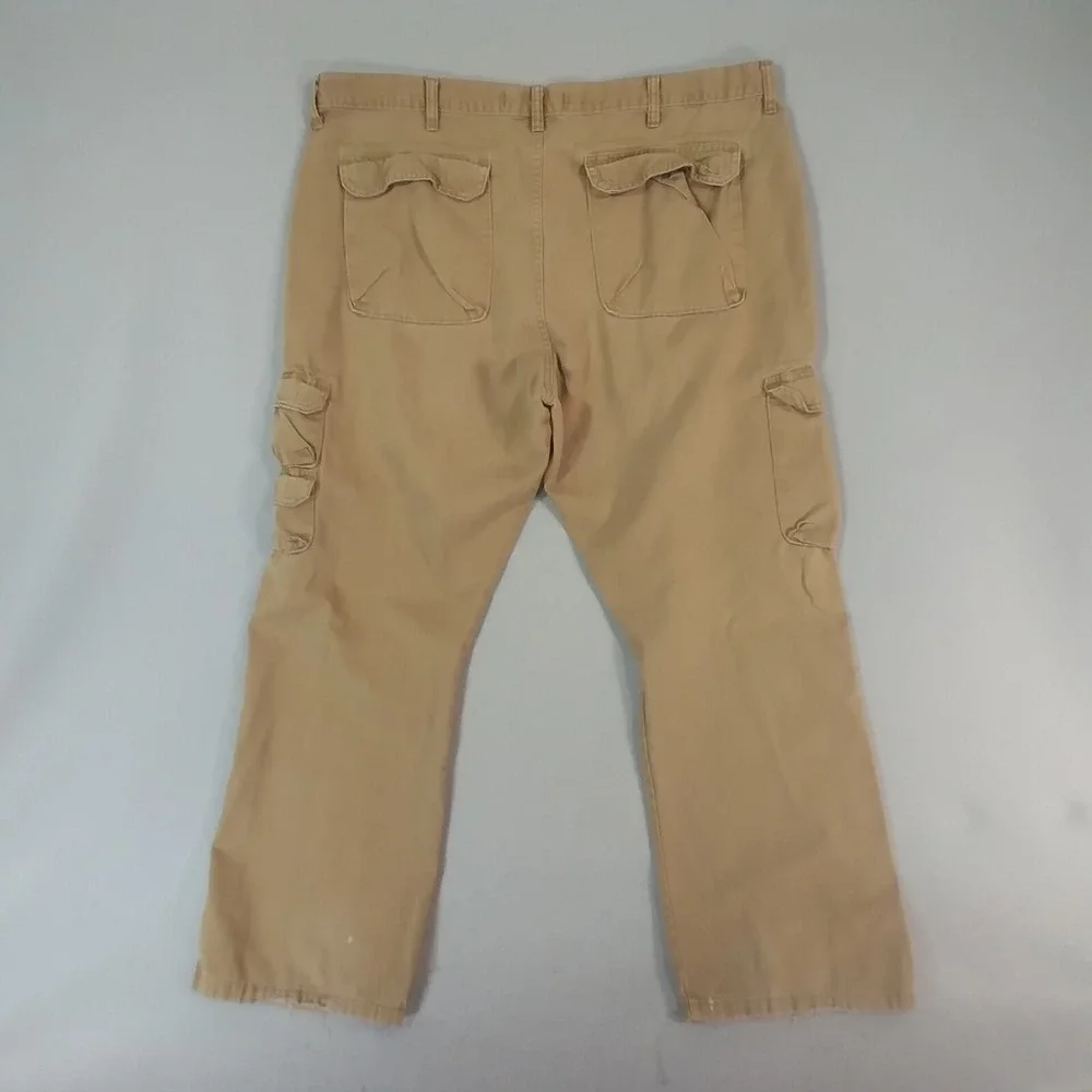 Wrangler cargo pants men's 42 x 30 light brown cotton outdoor camping hiking